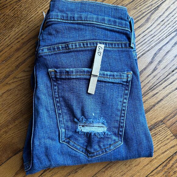 AGolde A Golde Blue Sophie High-Rise Distressed Skinny Jeans Size 24 - Picture 13 of 16